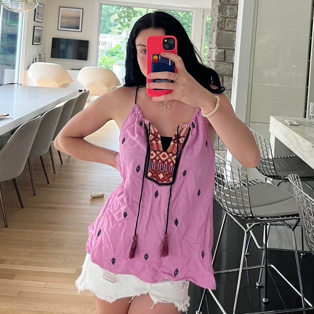 Anthropologie pink top. Classy, cute. Size S.